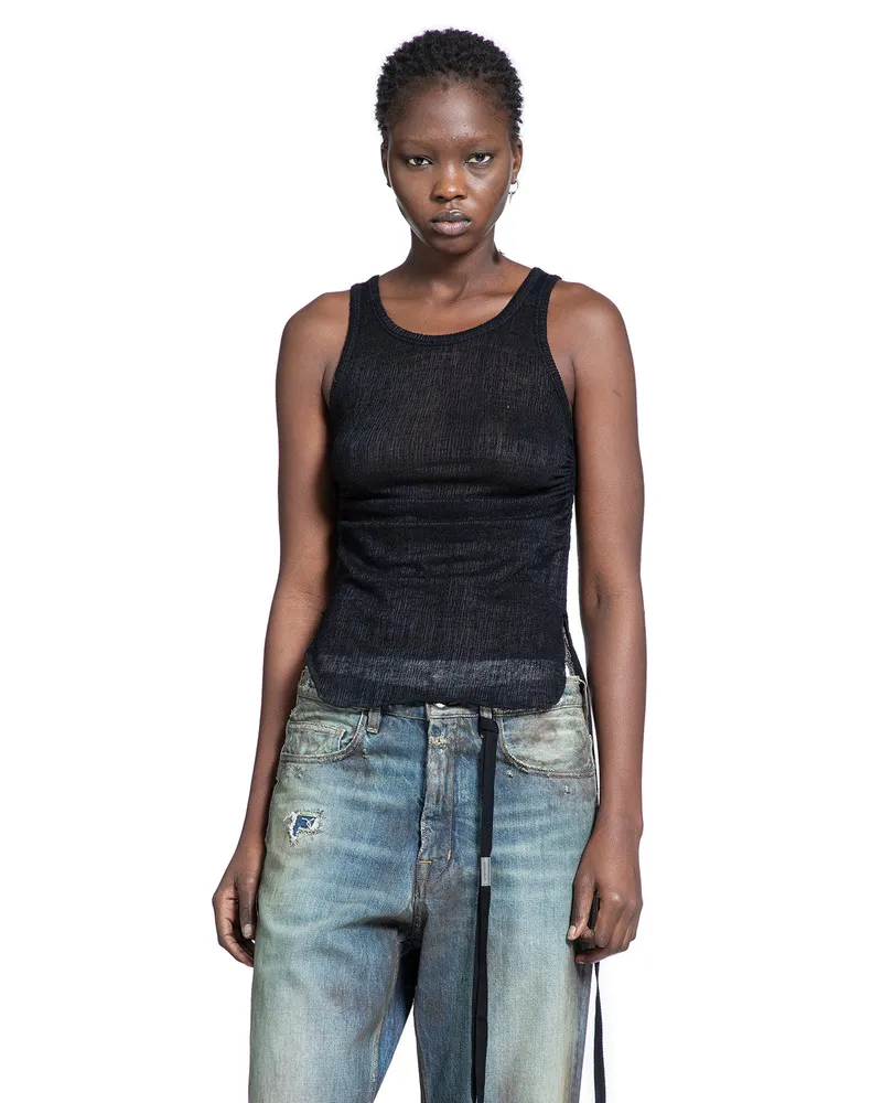 Ann Demeulemeester Top corto a canotta Mara Black