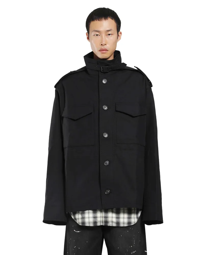 Acne Studios Cotton Nylon Field Jacket Black