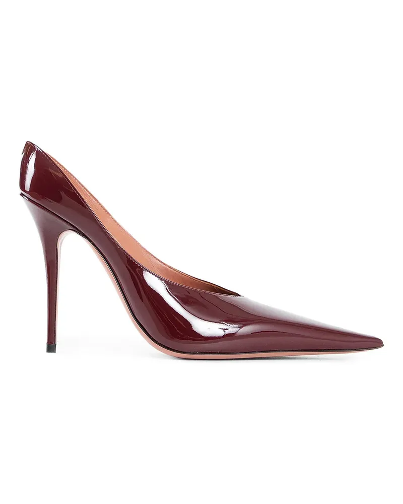 Amina Muaddi mule Anok in pelle verniciata 105 mm Red