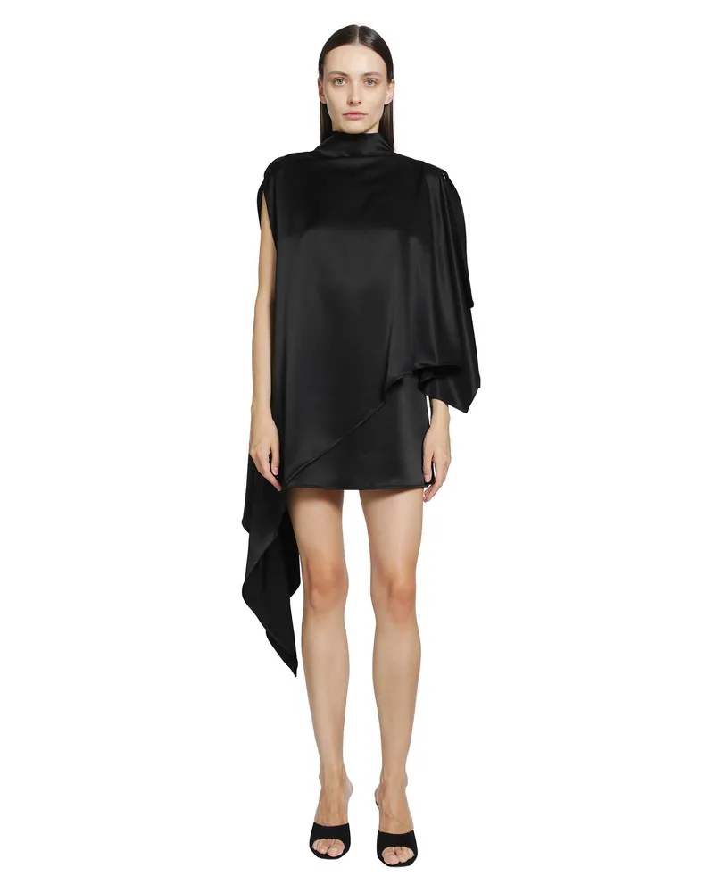 SSHEENA Appeal Satin Mini Dress Black