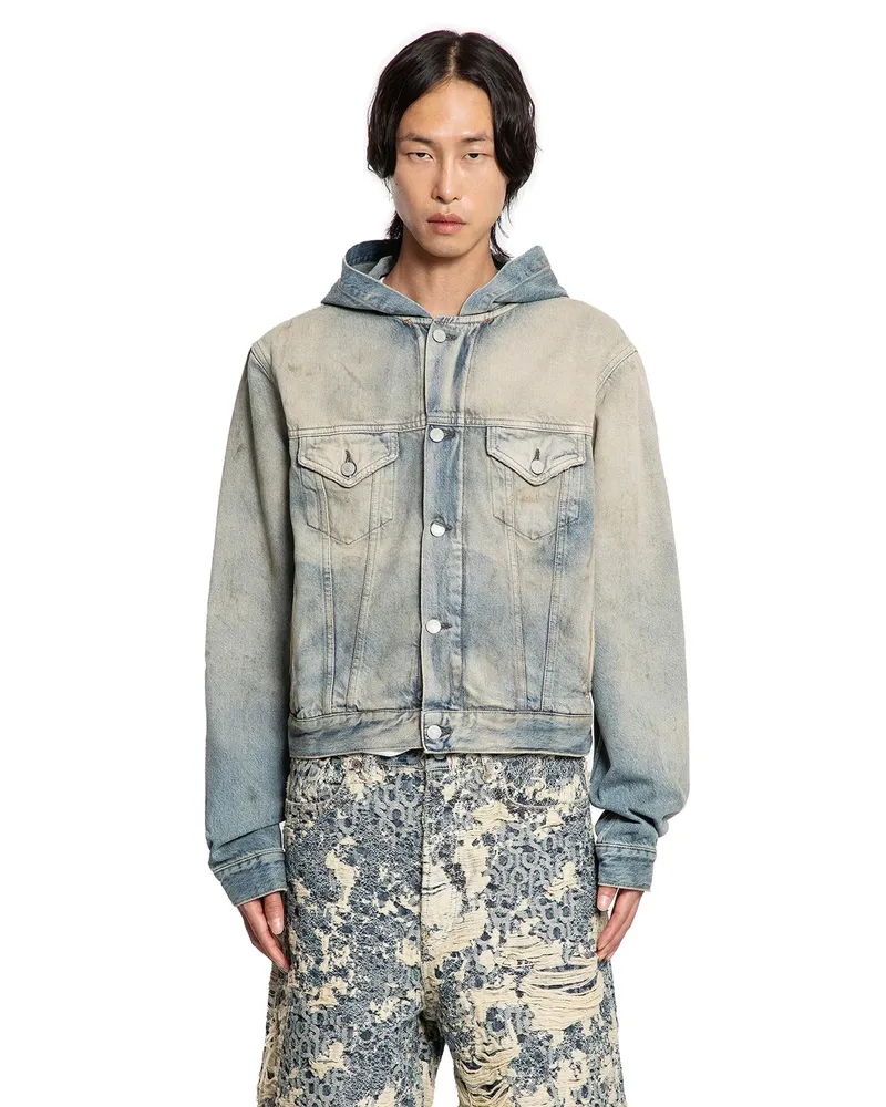 Acne Studios Hooded Denim Jacket Blue