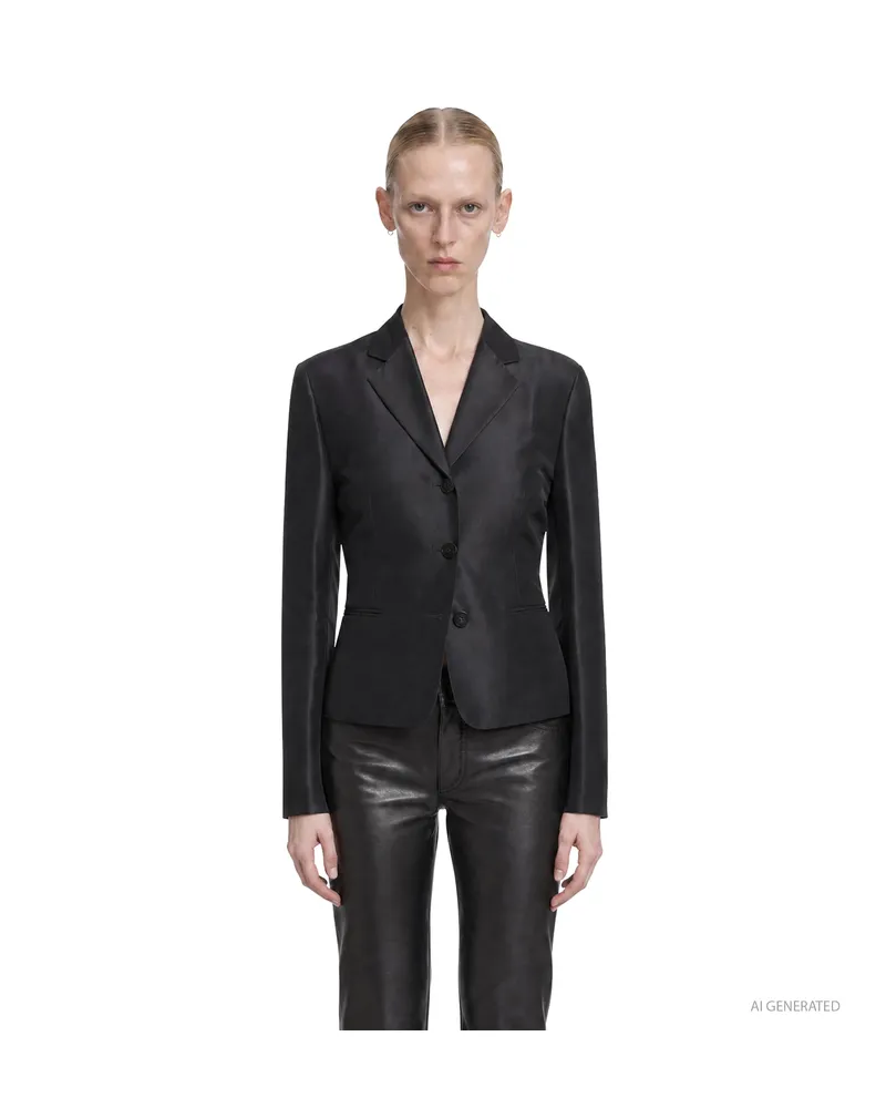 Gucci Fine Silk Faille Blazer Black