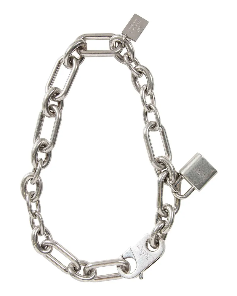 Acne Studios Padlock Chain Necklace Silver