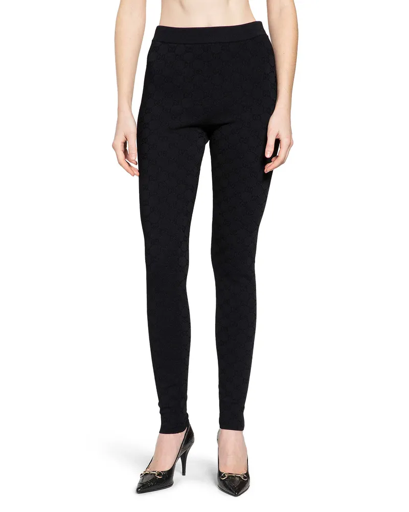 Gucci Viscose GG Jacquard Leggings Black