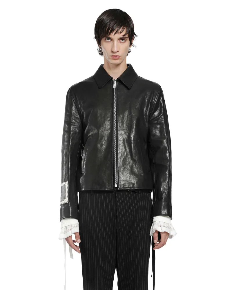 Ann Demeulemeester Sandor Leather Jacket Black