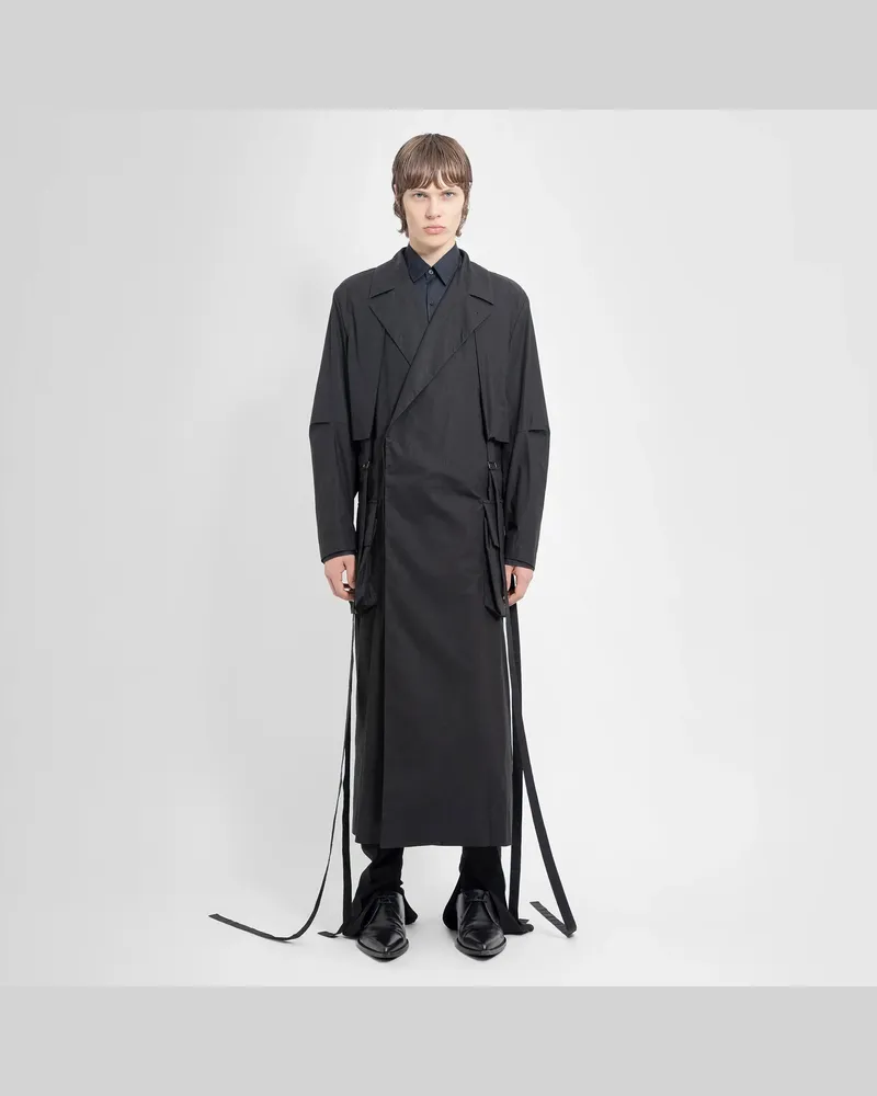 Ann Demeulemeester MAN BLACK COATS Black