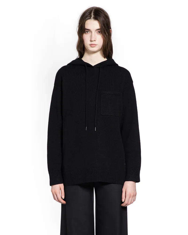 Max Mara Wool Cashmere Hoodie Black