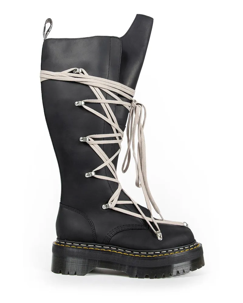 Rick Owens Dr. Martens Quad Sole Pentalace Boots Black