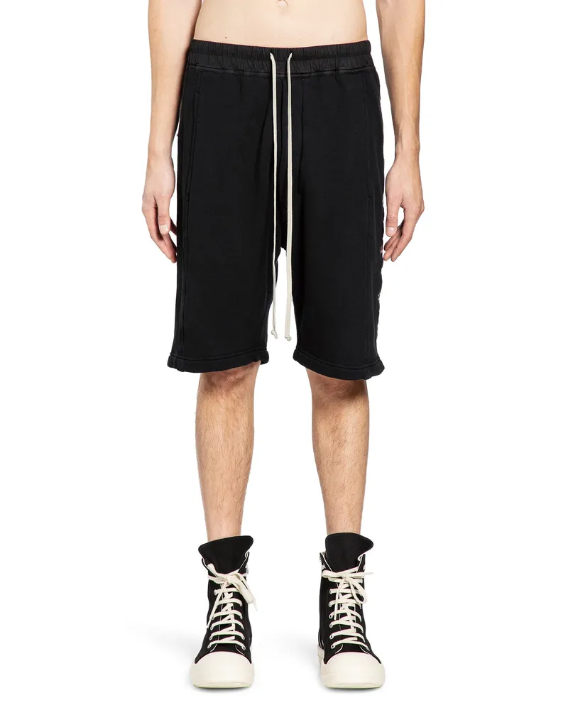 DRKSHDW by Rick Owens Knee Length Cotton Shorts Black
