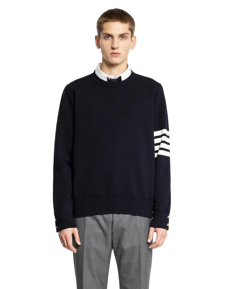Thom Browne Cotton Crêpe Sweater Blue