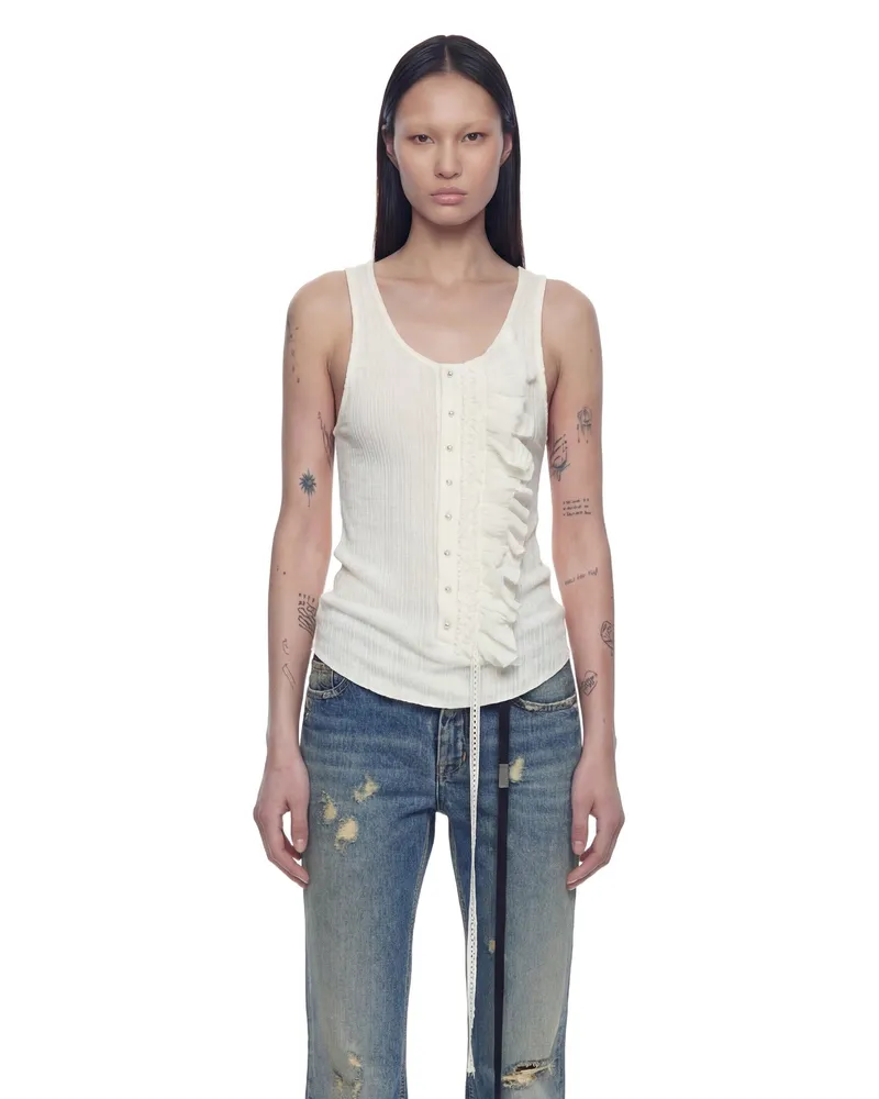 Ann Demeulemeester Rase Serafino Tank Top White
