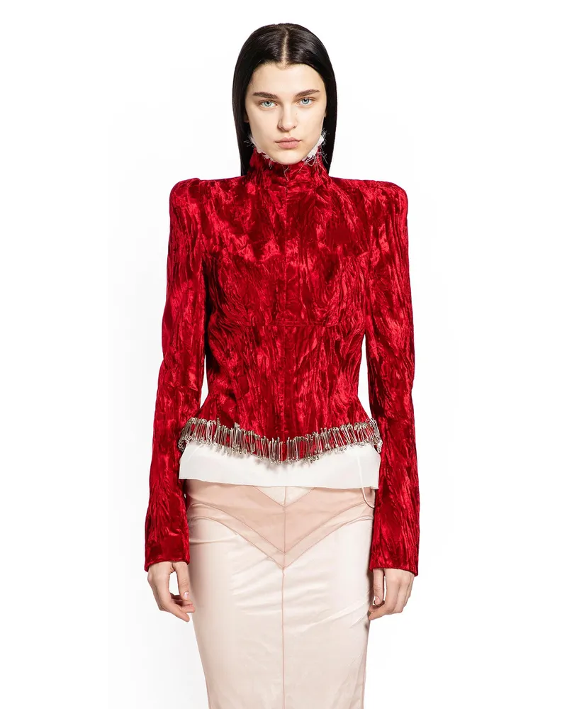 Dilara Findikoglu Theather of Life Velvet Jacket Red
