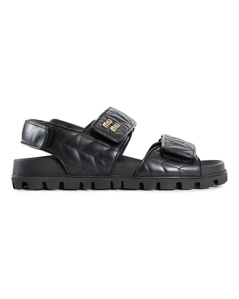 Miu Miu Nappa matelassé sandals Black