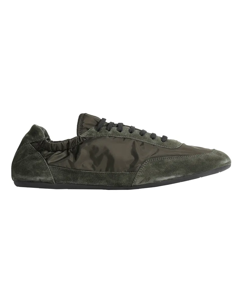 Prada Collapse Re-Nylon And Suede Sneakers Green