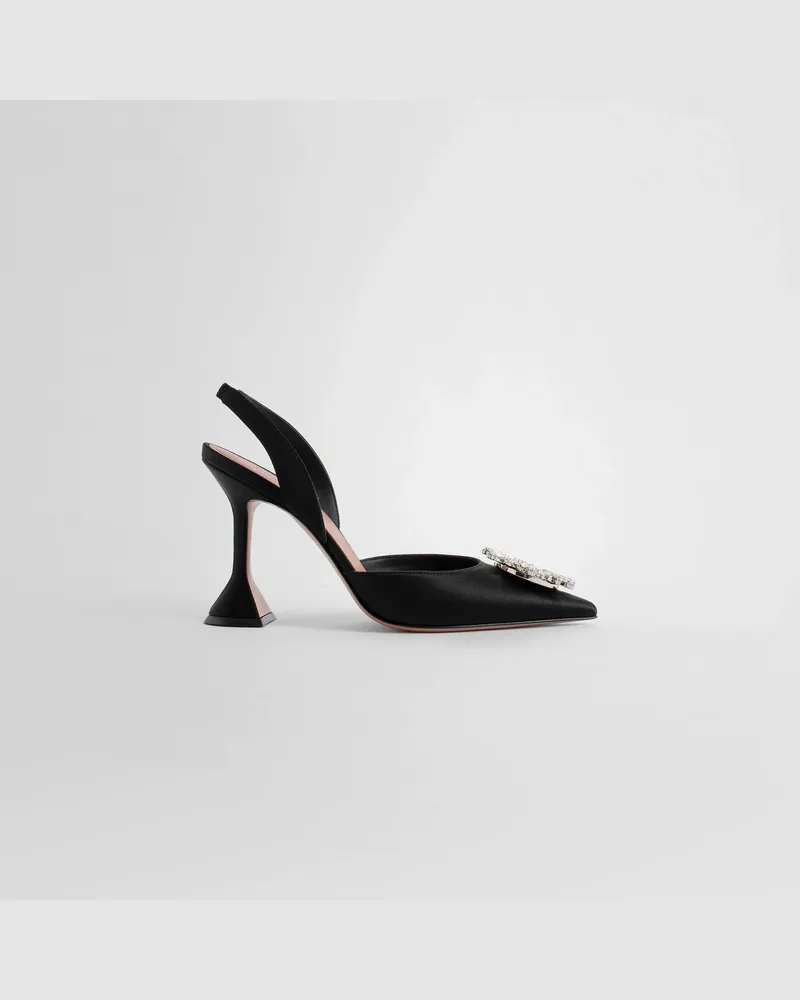 Amina Muaddi Begum sling satin pumps Black