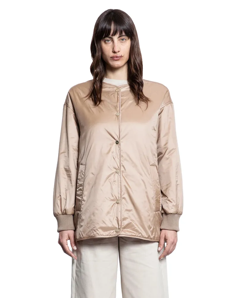 Max Mara Reversible Padded Nylon Jacket Beige