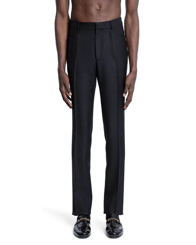 Tom Ford Pantaloni Dyllan in Mohair e Seta Black