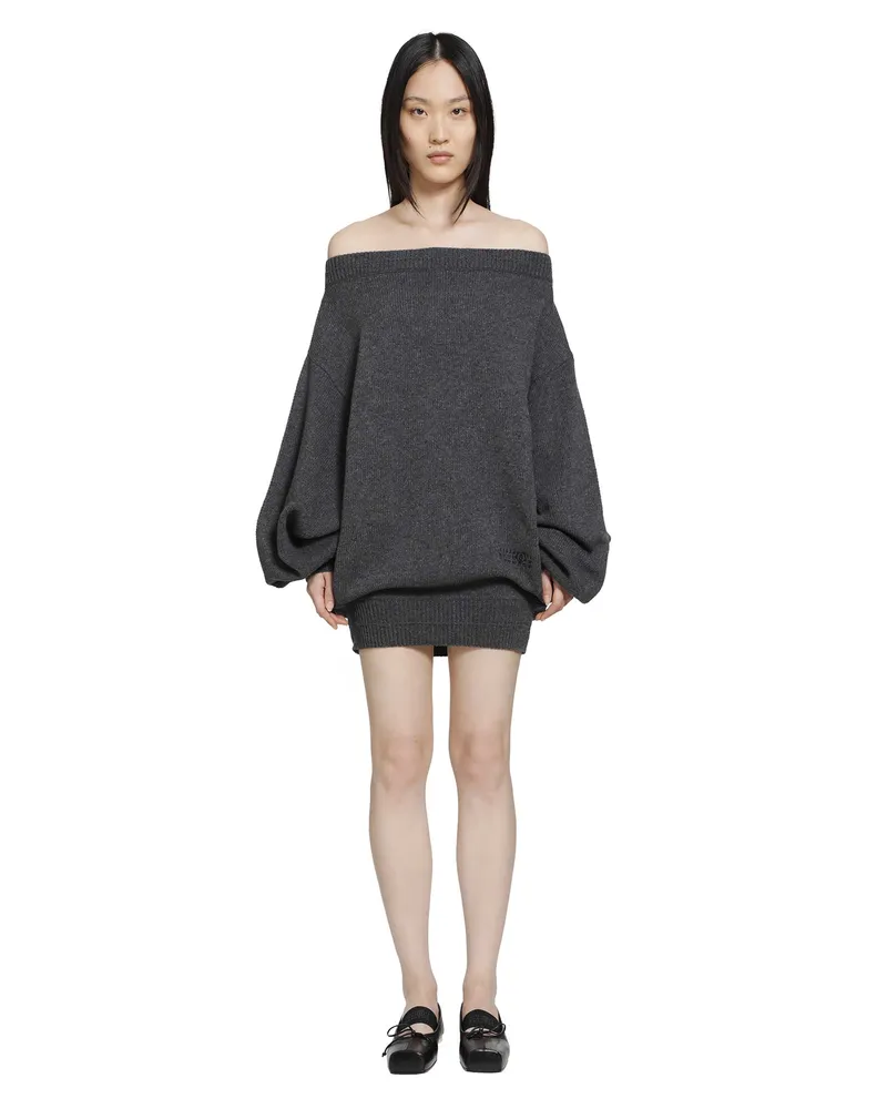 Maison Margiela Merino Wool Knit Dress Grey