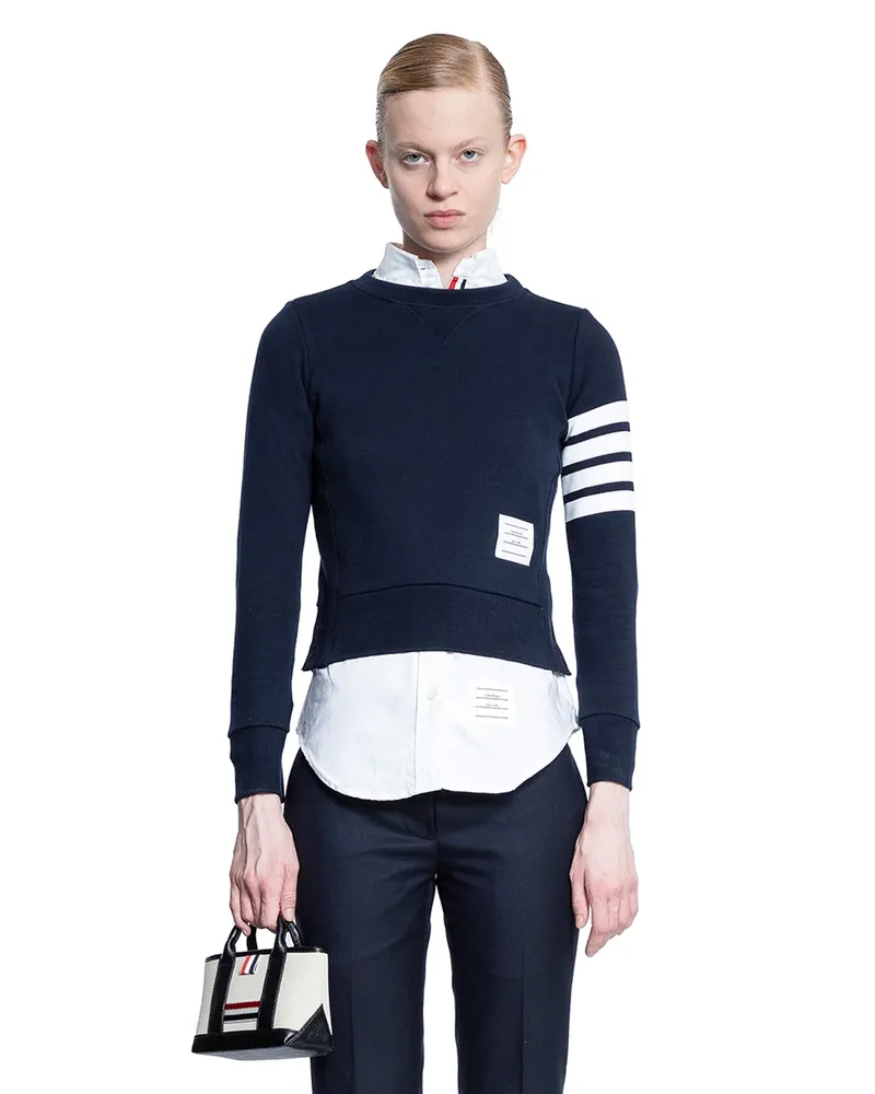 Thom Browne Classic Loopback 4-Bar Sweatshirt Blue