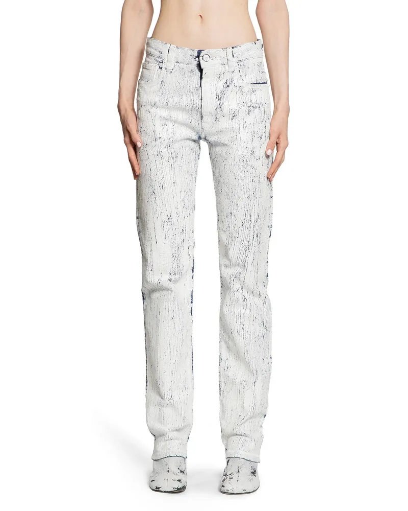 Maison Margiela Painted Crackled Jeans White
