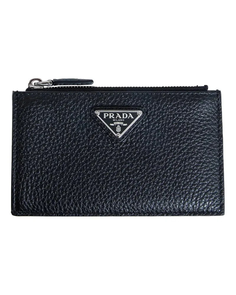 Prada Zipper leather card holder Black