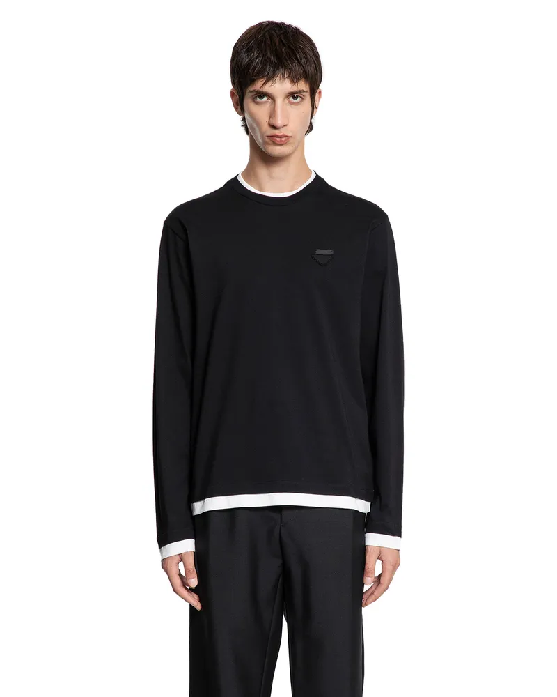 Prada Layered Sweater Black&white
