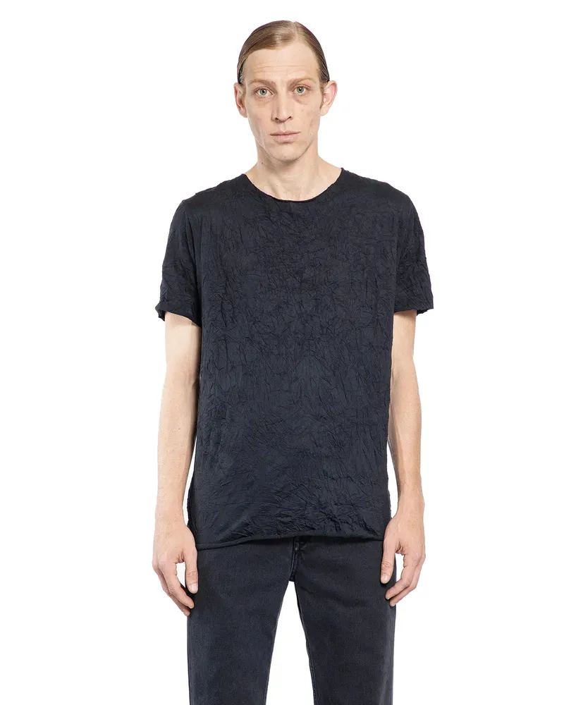 Giorgio Brato Crinkled Nylon Cotton Jersey t-shirt Black