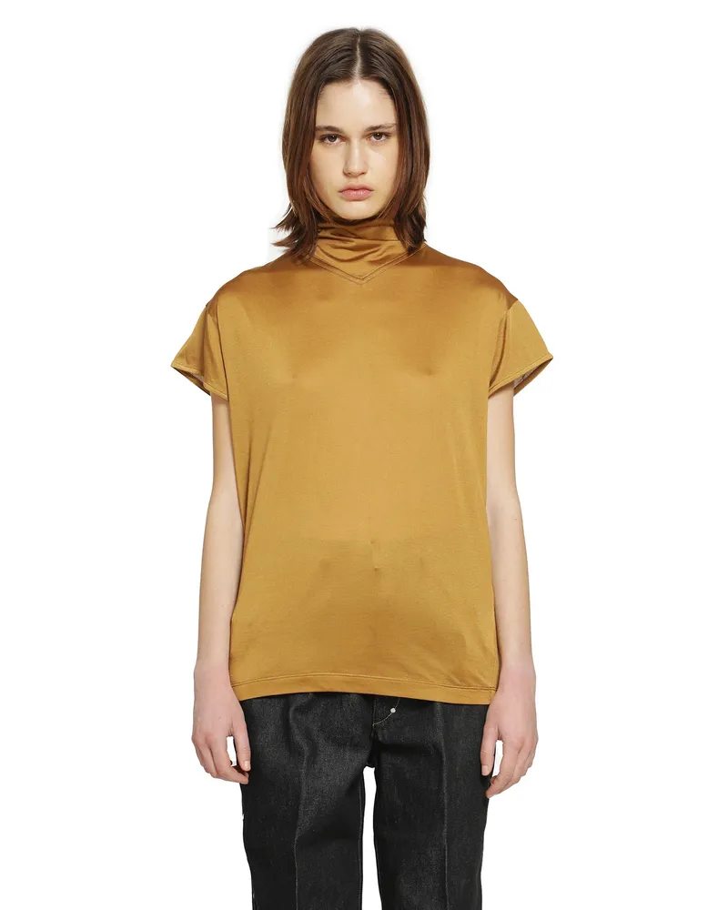 Christophe Lemaire Short Sleeve Foulard Top Brown
