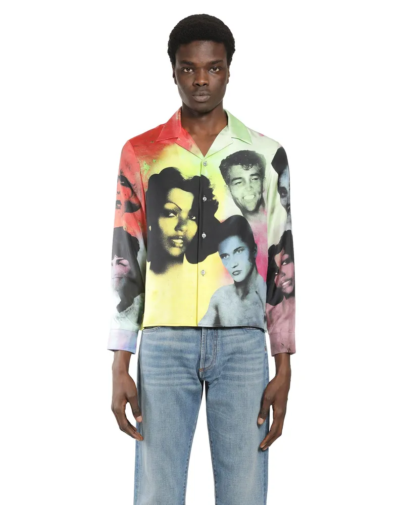 Versace Printed Silk Twill Slim Shirt Multicolor