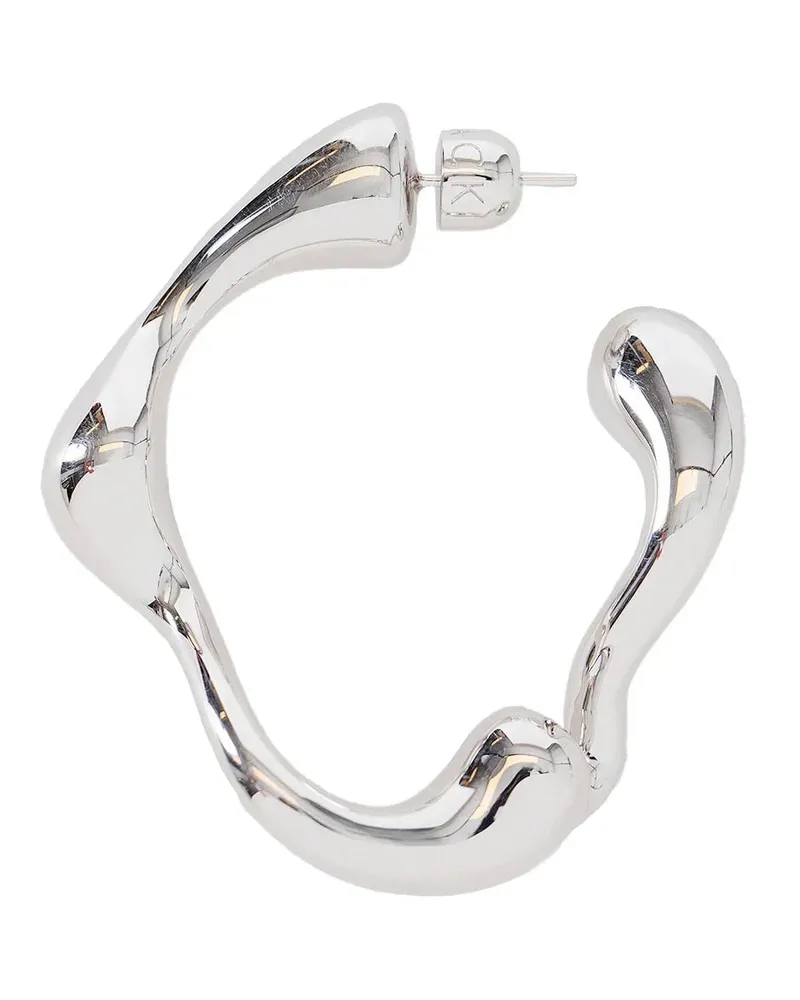 Maria Black Splash Hoop Large Silver