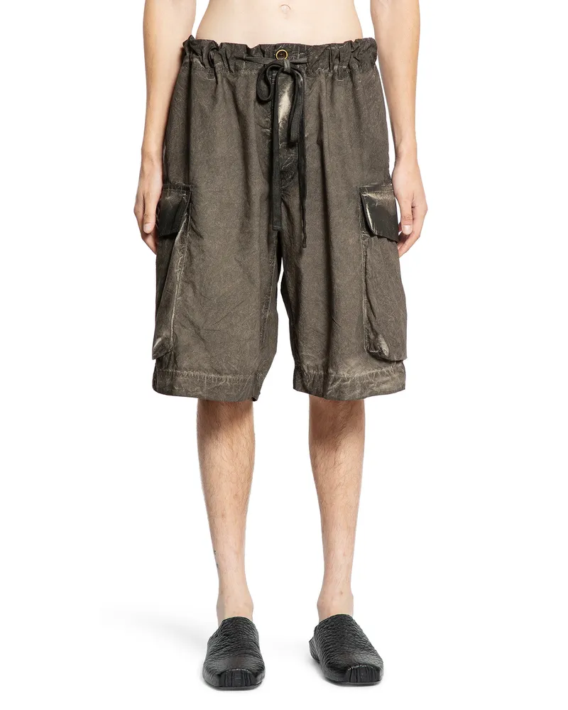 Uma Wang Overdyed Cargo Shorts Brown