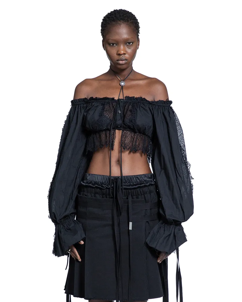 Ann Demeulemeester Jorunn Crop Top Black