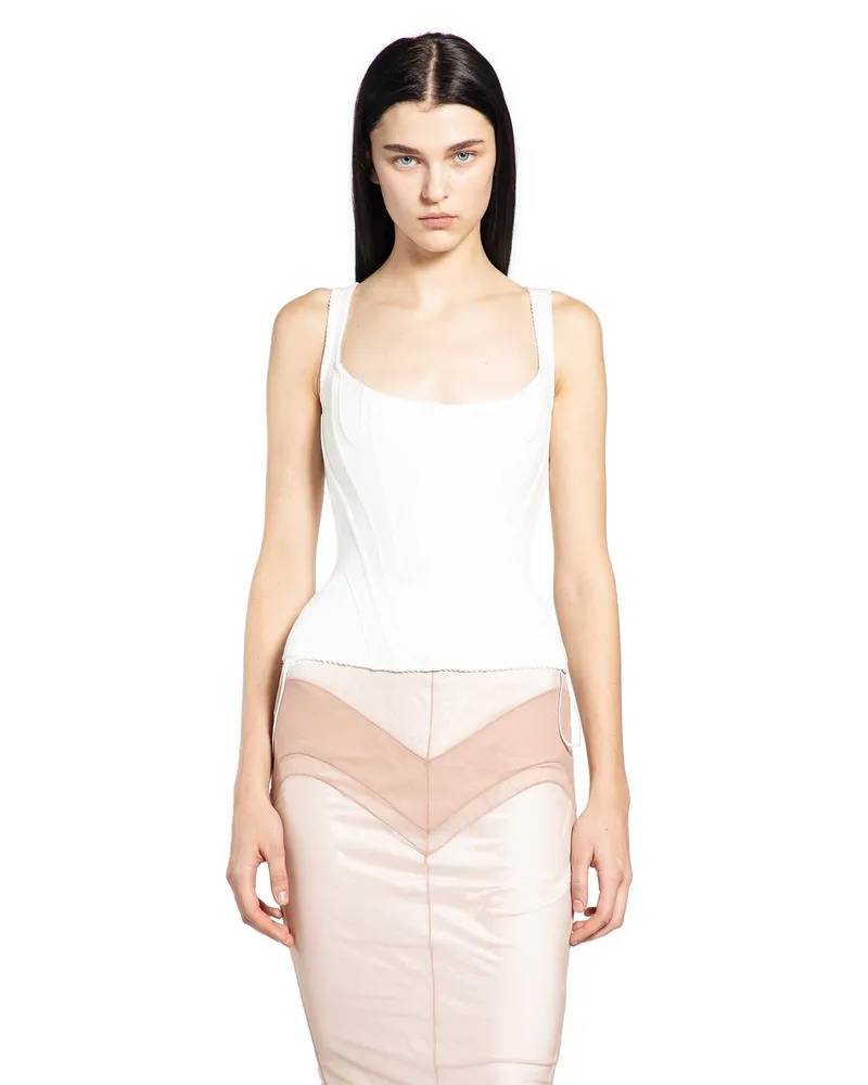 Dilara Findikoglu Corseted Tank Top White