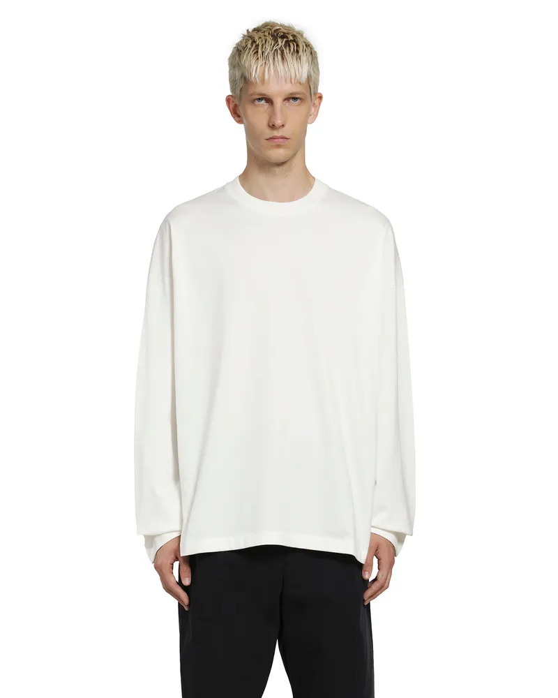 Jil Sander Cotton Crewneck Long Sleeve T-Shirt White