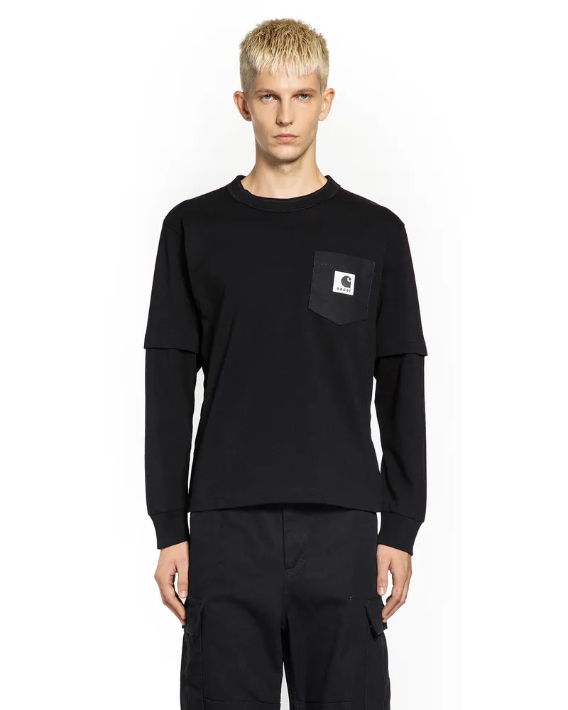 Sacai Carhartt WIP Cotton Jersey L/S T-Shirt Black