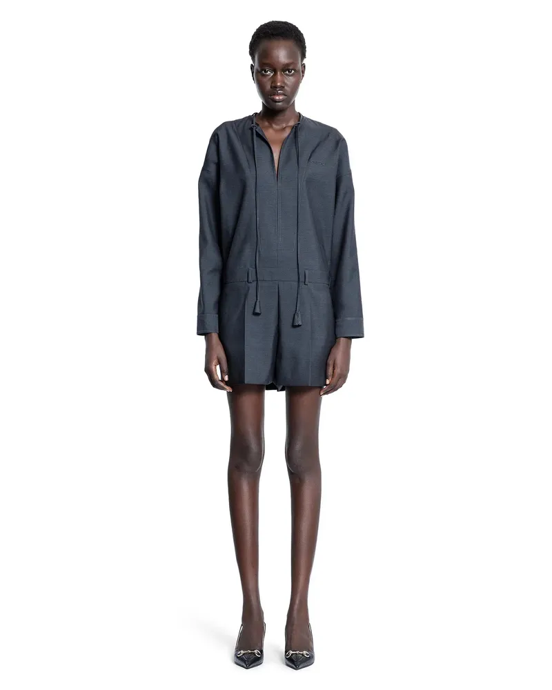 Gucci Wool Mini Jumpsuit Grey
