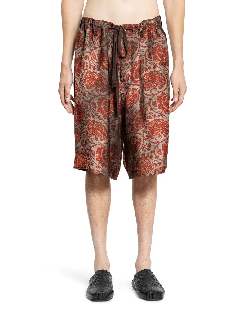 Uma Wang Pallor Printed Bermudas Red