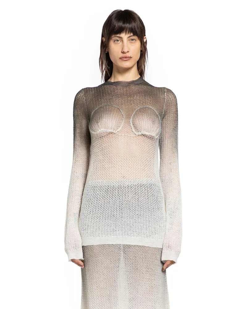 Maison Margiela Sheer Knit Top Grey