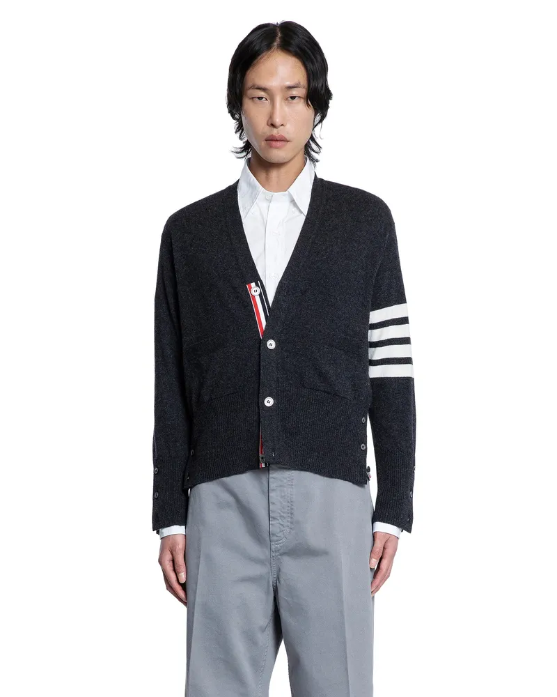 Thom Browne Classic Short 4-Bar Cardigan Grey