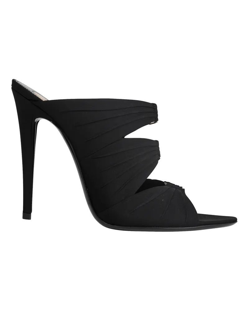 Saint Laurent Emilie Crepe Satin Mules Black