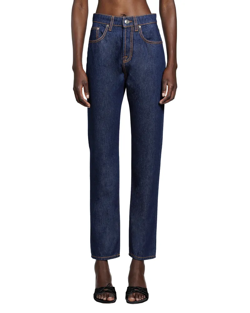 Versace High-Waist Straight Jeans Blue