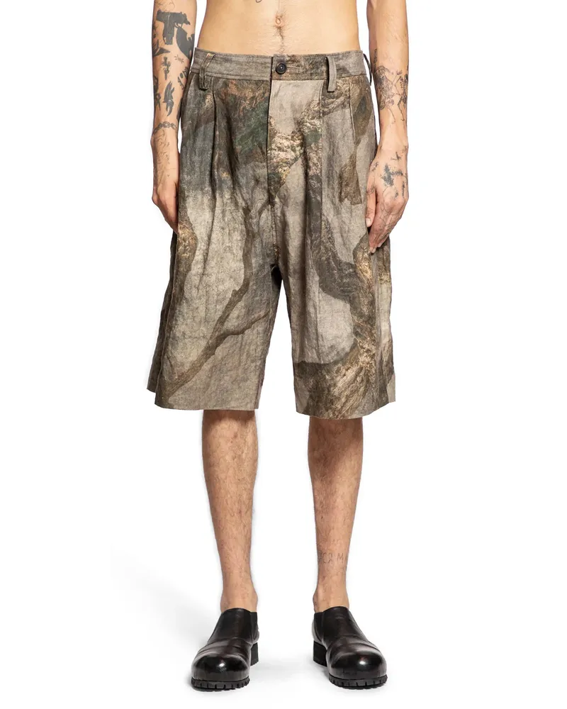 Ziggy Chen Pantaloncini a stampa digitale Brown