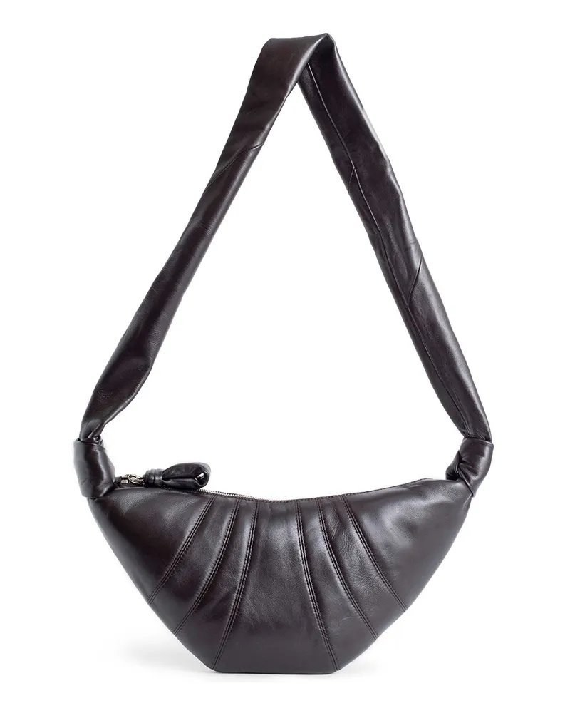 Christophe Lemaire Small Croissant Leather Shoulder Bag Brown