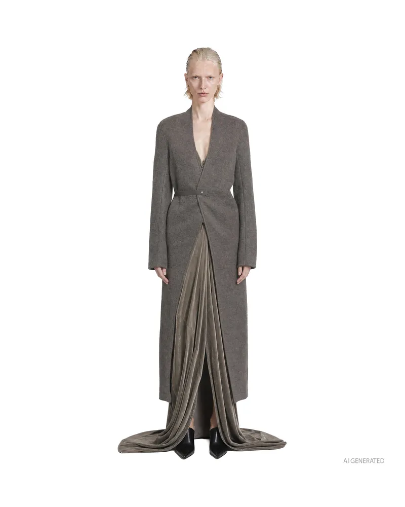 Rick Owens Tower Lab Coat Beige
