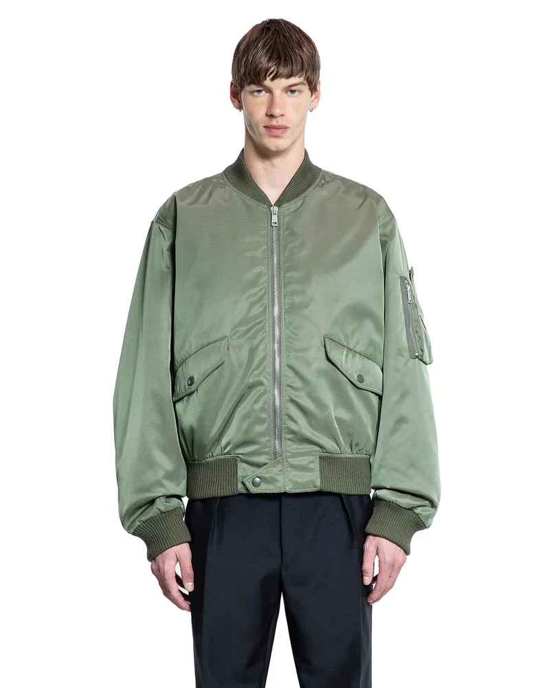 Prada Re-Nylon Bomber Jacket Green