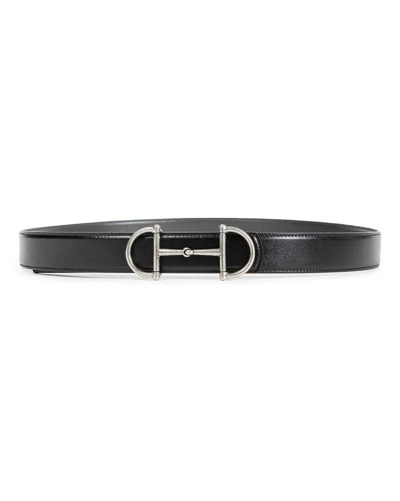 Gucci Leather Horsebit Belt Black