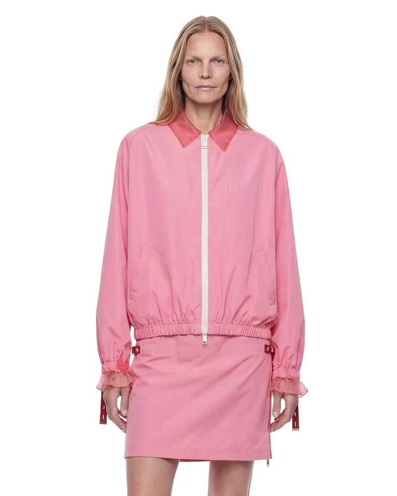 Fendi Technical Viscose Bomber Jacket Pink