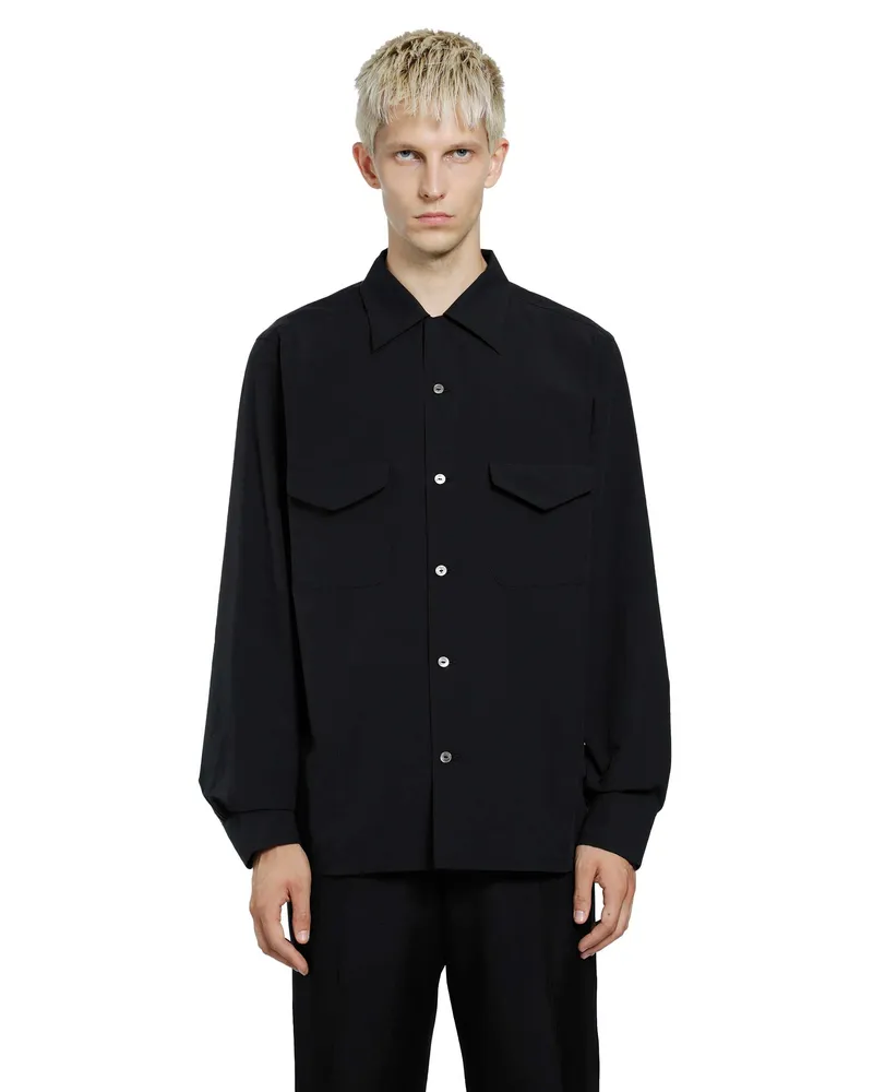 Taiga Takahashi LOT . 101 Open Collar Shirt Black
