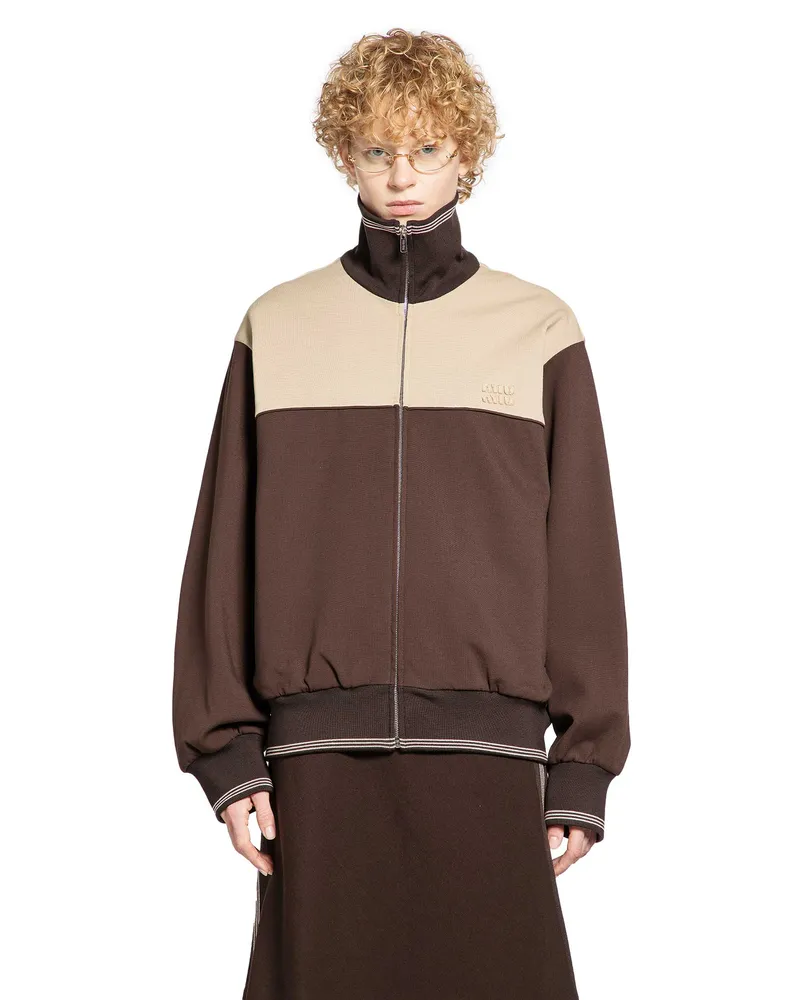 Miu Miu WOMAN BROWN SWEATSHIRTS Brown