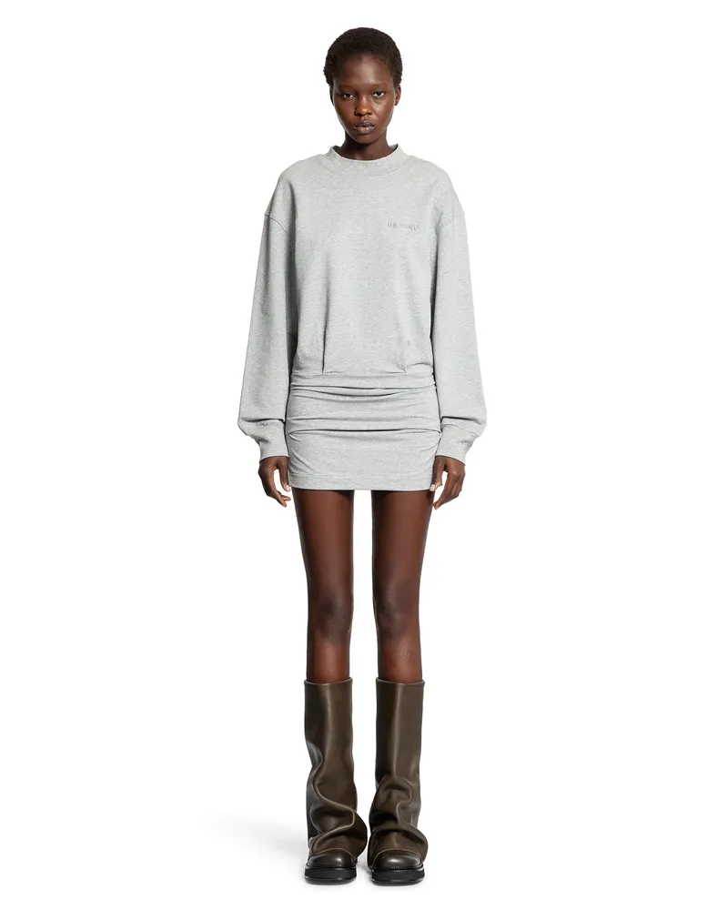ATTICO Cotton Jersey Mini Dress Grey